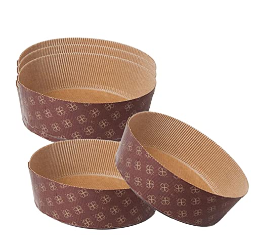 Kit Moule à Panettone Bas 750 Gr Broche à Panettone 5 Sachets Avec Fermetures, Sacs à Panettone Professionnels En Papier Ondulé Pure Cellulose, Résistant à La Chaleur 220°C