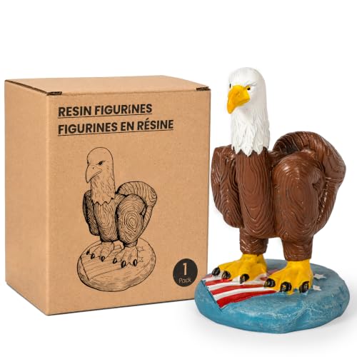 TISEJOY Funny Desk Office Decor, 4 Inch Resin Bald Eagle Gag Gifts