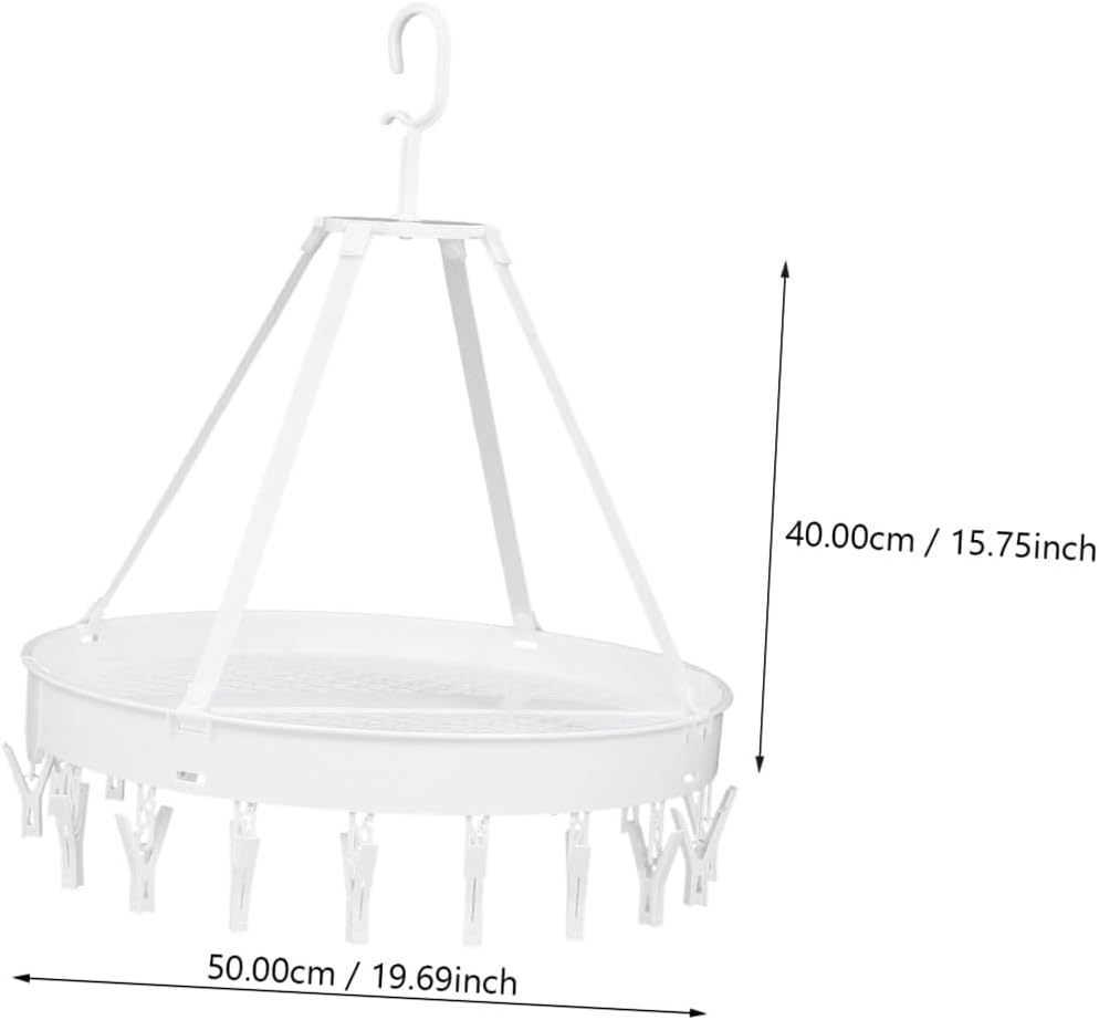 Kichvoe Foldable Clothes Drying Rack White Single-Layer Multipurpose Socks Underwear Bras Towels Drying Holder for Balcony Windproof Laundry Storage