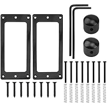 1Set Yootones Metal Flat Humbucker Cover Electric Guitar Pickup&Double Coil Pickup Frame Ring Mounting Screws Springs Suit&Electric Guitar Knobs Compatible with Electric Guitar Accessory Black