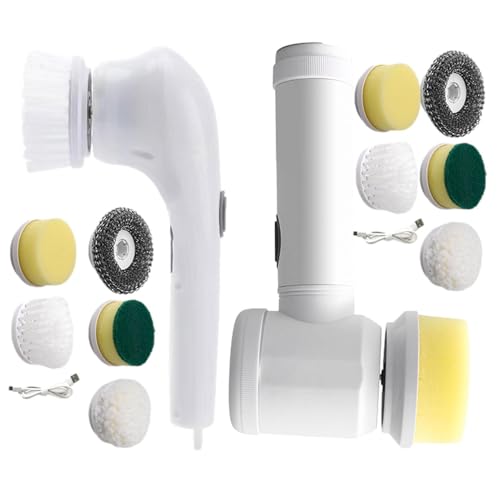 Cepillo Eléctrico para – Juego De Cepillos Inalámbricos para Limpieza del Hogar, Suministros De Limpieza De Diseño Inalámbrico para Pisos, Platos, Cocina, Superficies De Vidrio Y Baño | Potente