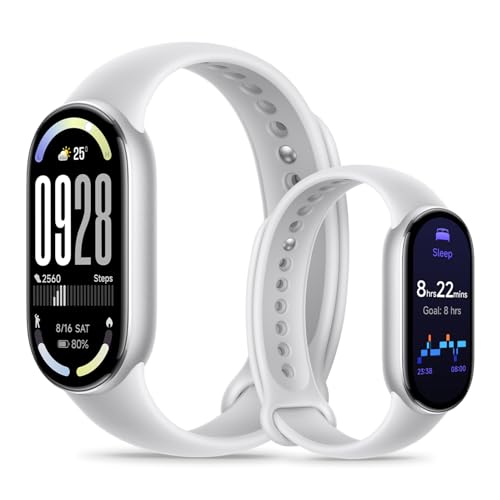 XIAOMI Mi Smart Band 10 (2025) Global Version - 1.72' AMOLED Display | 21 Days Battery Life | Touchscreen, Multi-Sport Tracker, Activity Tracker, Heart Rate Monitor | BT5.4 - (Glacier Silver)