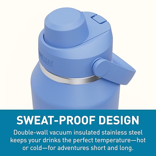 Image of CamelBak Thrive Chug Insulated Stainless Steel Water Bottle, Cold Retention with High Flow Lid for Everyday Hydration and Active Use, 40oz, Sky Blue
