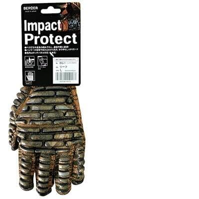 Lサイズ BG-1 ベルガー インパクトプロテクト リーフ柄|キャンプ アウトドア 手袋 グローブ 打撃 挟み込み 保護 カジュアル 葉っぱ タッチパネル対応 衝撃吸収 握りやすい