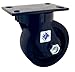 RWM Casters 75 Series Plate Caster, Swivel, Kingpinless, Forged Steel Wheel, Roller Bearing, 6000 lbs Capacity, 10" Wheel Dia, 3" Wheel Width, 11-1/2" Mount Height, 6-1/2" Plate Length, 4-1/2" Plate Width