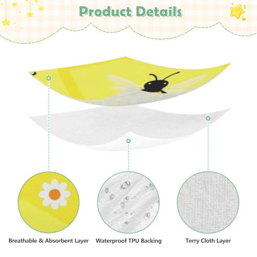 Housse de matelas imperméable bébé lit 132 x 71 cm abeille - 6