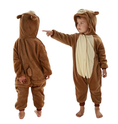 Fairycos Bärenkostüm Kinder Bär Kostüm Bären Kleinkind Faschingskostüme Karneval Junge Mädchen 92 98 86 104 110 116 122 128 134
