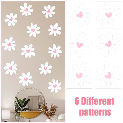 12 hojas de vinilos decorativos con flores daisy miniatura 4