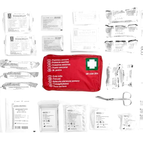 Ecocar - EHBO-doos – premium 45-delig – voor auto, bedrijf – volgens norm – Made in Italy (EHBOkit)