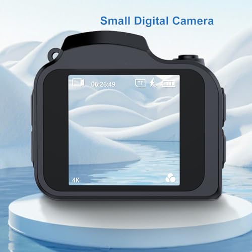 Image of banapoy Small Digital Camera, 4K HD 64MP Compact CCD Vlog Camera with LED Fill Light and 19 Retro Filters, for Students Travel Outdoor Photography (Black)