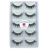 Luxurious Siberian Mink 3D False Eyelash LASGOOS Degisn Natural Daily Look Fake Eyelashes Eye Makeup 5 Pairs/Box (A13)