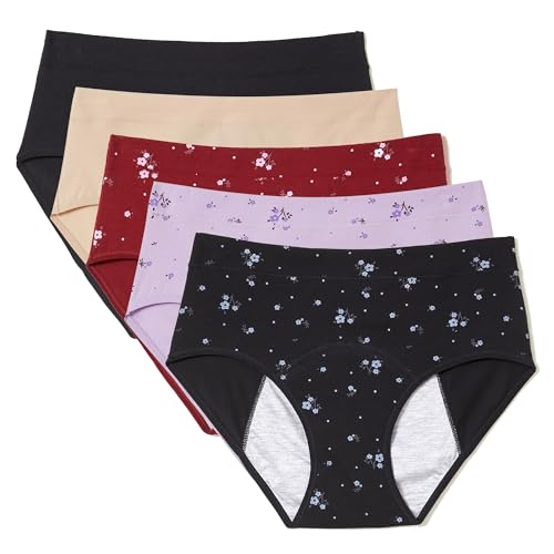 Image of HATSURE Period Underwear for Women Leak Proof Cotton Overnight Menstrual Panties Briefs (Multipack)