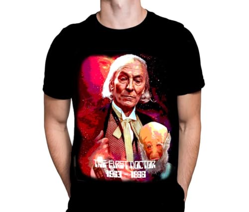 Wild Star Hearts WSH - First Doctor - Dr Who Merchandise Men's Black T-Shirt