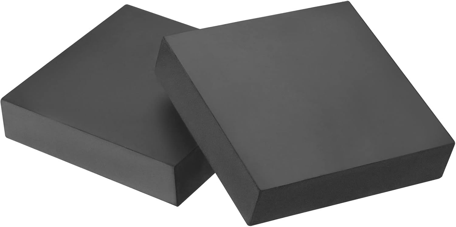 PATIKIL Rubber Bench Block 4"x4"x1", 4 Pack Square Stamping Base for Jewelers Hammering, Shaping, Chasing, Flattening Metals, Black