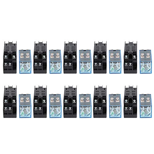 Relé de 8 pines con base LY2NJ 2NO 2NC 10A para paneles de control industriales de 12V