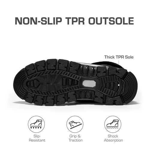 DREAM PAIRS Snow Boots for Women Waterproof Mid Calf Lace Up Duck Boots Warm Faux Fur FuzzyGo Bold Winter Boots for Outdoor,Size 8,Black,SDSB2401W