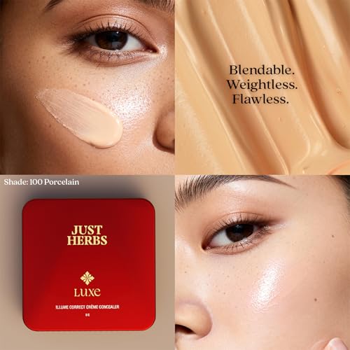 Image of Just Herbs Luxe Illume Correct Creme Concealer | Luxury Makeup | Ayurvedic Skin-Loving Formula | High Coverage | Long-Lasting | Covers Dark Circles (150 TOFFEE)