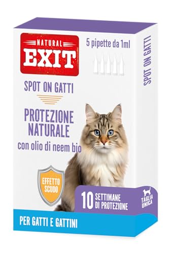 Natural Exit Spot On Antiparassitario Gatti, 5 Pipette 1ml