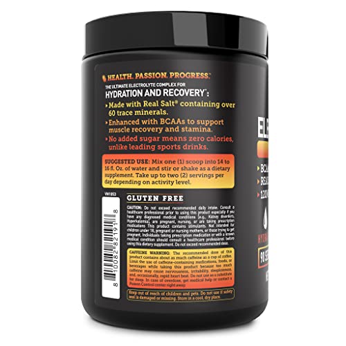 Véla Electrolyte Powder Recovery Drink + Energy (90 Servings | Peach Mango) W Real Salt +Bcaas Sugar Free Electrolyte Supplement W Potassium Zinc & Magnesium For Hydration #TOP1