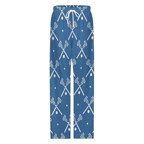 Lacrosse Pattern Classic Mens Pajama Pants Sleepwear Soft Lounge Sleep PJ Bottoms with Pockets4