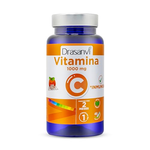 DRASANVI Vitamina C 400 mg Natural Masticable,Nutriente Esencial | Potente Antioxidante| Fundamental para la Síntesis de Colágeno| Sistema Nervioso,60 Comprimidos = 60 Días| Sabor Frutos del Bosque