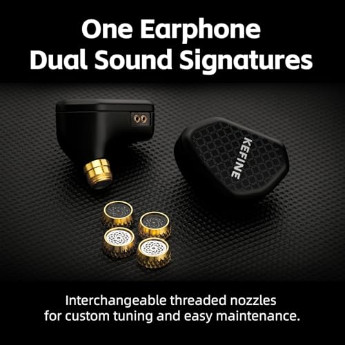Image of Klean Hi-Fi in Ear Monitor, Wired Gaming Earbuds, 10mm DLC Diaphragm Dynamic Driver, Wired Earphones, Interchangeable Tuning Nozzles, HiFi IEM for Audiophile, Musician & Gaming(Black, 3.5mm)
