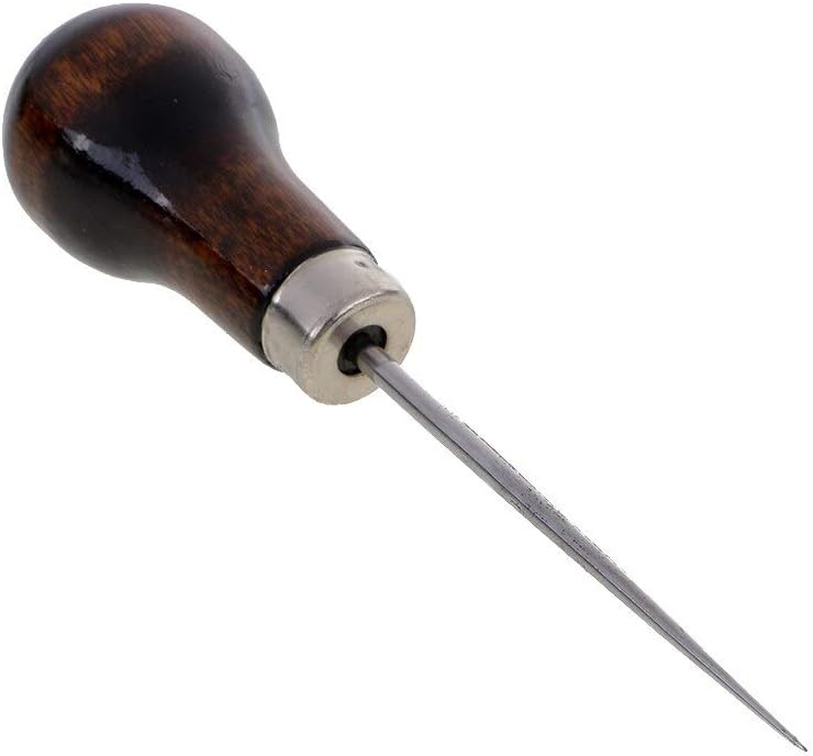 Wood Handle Scratch Awl Pinpoint Hole Punching Clicker Hand Tool Pin Sewing Punching Stitching Hole Maker - Leathercraft Tool Sets -