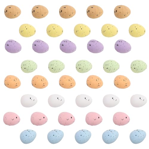 ibasenice Mini Easter Foam Eggs 100pcs Speckled Pastel Easter Eggs Fake Colorful Egg Simulation Artificial Bird Eggs for DIY Crafts Basket Fillers Spring Party Favor 1.8cm