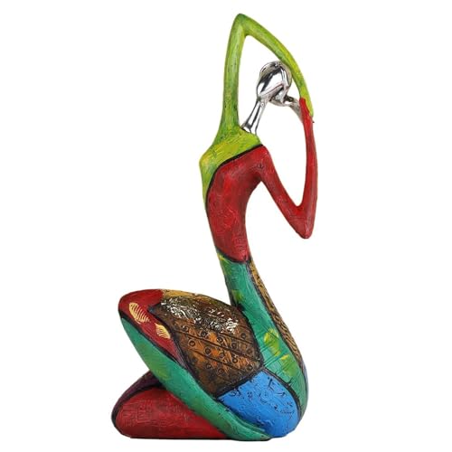 SHENGTIAN Bunte abstrakte Kunst weibliche Yoga-Pose Statue, Indoor-Moderne...