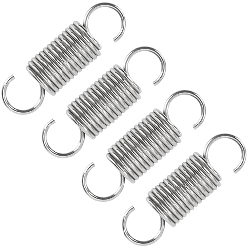 GUNGY Zugfedern Mit Haken – 4 Stück, Edelstahl 304, 70 Mm Länge, 14 Mm Außendurchmesser, 1,6 Mm Draht, Max. Zugkraft 6 Kg, Für Zelte, Trampoline & Mehr