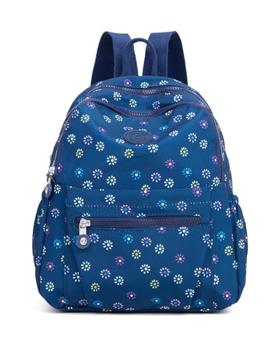 Pealwel Mini Backpack Purse for Women,Small Nylon backpacks for Ladies Backpacks Women Anti Theft Travel Bag (Floral)