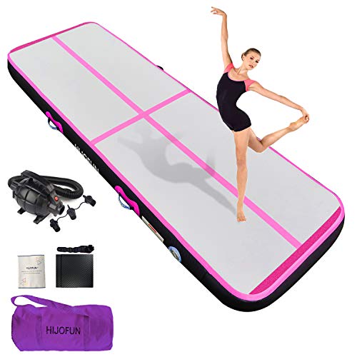 HIJOFUN Premium Inflatable Air Tumbling Track for Gymnastics Tumble Mat 10ft 13ft 16ft 20ft 4 in 8 inces Thick with…
