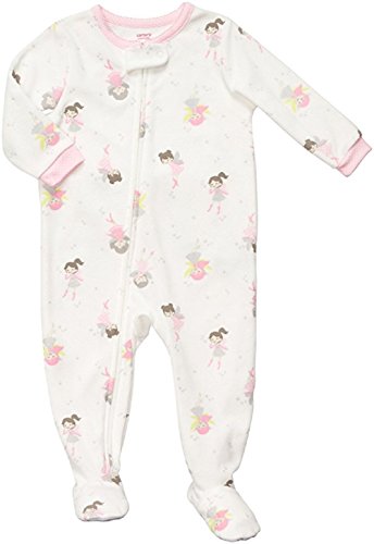 Carter's Little Girls' Fleece Sleeper Pajamas - Fairy -4T White