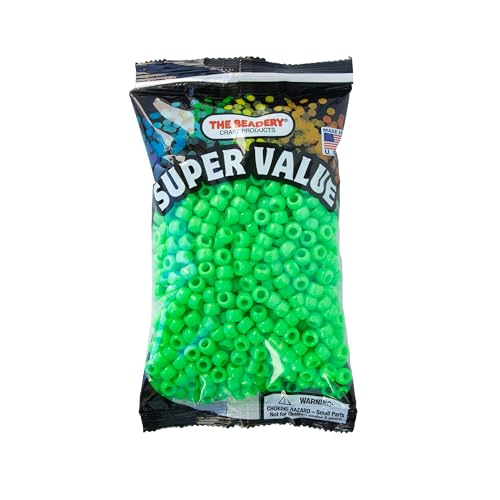 Image of The Beadery - 9x6mm Barrel Pony Bead, Lime - 900 Pieces - 750V060
