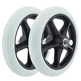 2個セット 移動用チェア用フロントキャスター 7インチ硬質タイヤ交換用キャスター 耐摩耗性・滑り止め仕様 取り付け簡単 手動移動用チェア・歩行器に対応 ユニバーサルフィット グレー