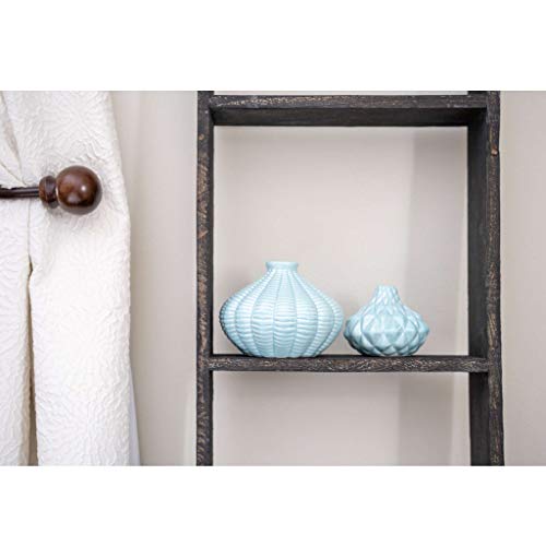 BarnwoodUSA Rustic Farmhouse Blanket Ladder - Our 5 ft Ladder can be Mounted Horizontally or Vertically and is Crafted from 100% Recycled and Reclaimed Wood | No Assembly Required | Black