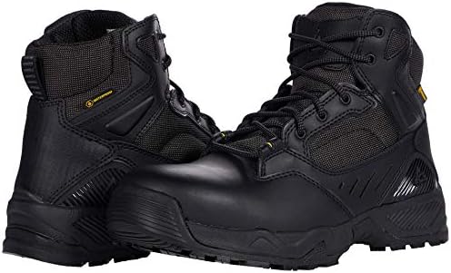 Shoes For Crews Defender, Men's 6" Nano Composite Toe (NCT) Non-Slip Work Boots, Water Resistant, Black, Men's Size 11 | Image 3