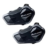 Midland - Interfono Moto Bluetooth Coppia BTR1, Auricolari Casco Moto Impermeabili IPX6, Portata 800m, 4 Persone Conference, Batteria 23H, Parallel Audio, Connessione GPS/Musica, Conforme ECE 22.06