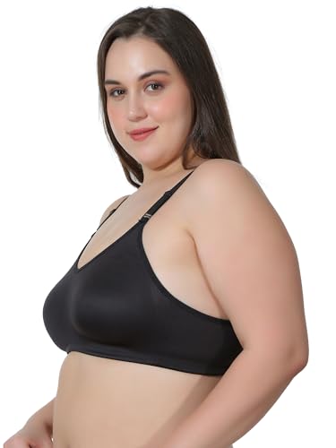 Image of MAROON Cotton Satin Blend Seamless Non Padded Non-Wired Full Coverage Women Minimizer Bra