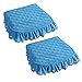 Kwadratowe Poduszki Na Krzesła Kuchenne, Poduszki Na Krzesła Do Jadalni, Padka Na Krzesło Non Poślizgowe Z Falbanami Do Salonu, 44x48 Cm (Color : Blue, Size : 2 Pack)