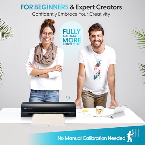 Image of Silhouette America Cameo 5 Alpha (α) - Smart Cutting Machine for Print & Cut - Quiet Operation with AutoBlade, Studio Software, Cutting Mat- Matte Black (Deluxe Bundle)