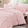 BEDELITE Baby Pink Twin Comforter Set - 2 Peices Boho Pintuck Bedding Comforter Sets, Lightweight Soft & Warm Twin Bedding Sets with 1 Pillowcase for All Season #1
