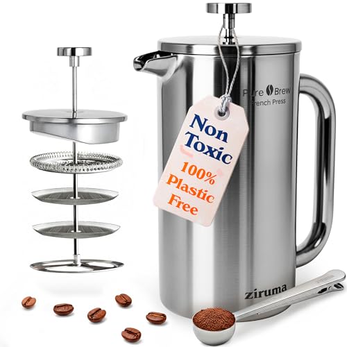 Ziruma Non-Toxic Stainless Steel French Press Coffee Maker