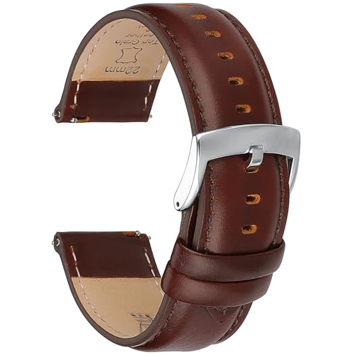 CORROPELLE Leder Uhrenarmbänder Schnellverschluss Armband 18mm 19mm 20mm 21mm 22mm, Eleganten Hochwertige Ersatz Leder Armband für Damen und Herren, Uhr und Smartwatch