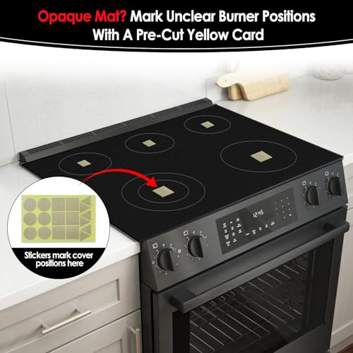 Image of Extra Large Induction Cooktop Protector Cover Mat (Magnetic) | 300C (572F) Heat-Resistant | Power Boost Compatible |,Range Covers for Electric Stove (Pure Black, 21.2x35.4 In)