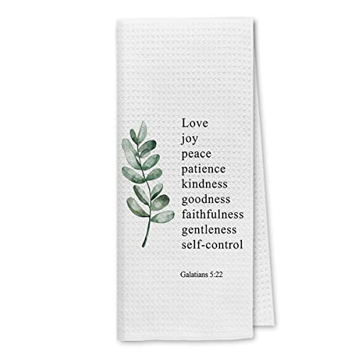 Dibor Christian Kitchen Towels Dish Towels Dishcloth,Bible Verse Scripture Galatians 5:22 Decorative Absorbent Drying Cloth Hand Towels Tea Towels For Bathroom Kitchen,Christian Girls Women Gifts #TOP7