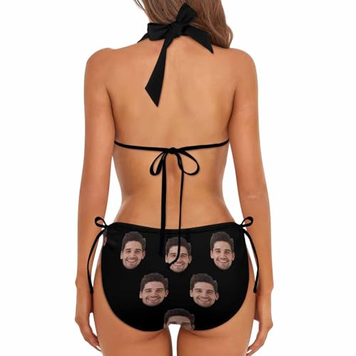 Custom Face Bikini Set Personalized Swimsuit with Photo for Women Custom Bathing Suit with Husband Face Funny Gifts3