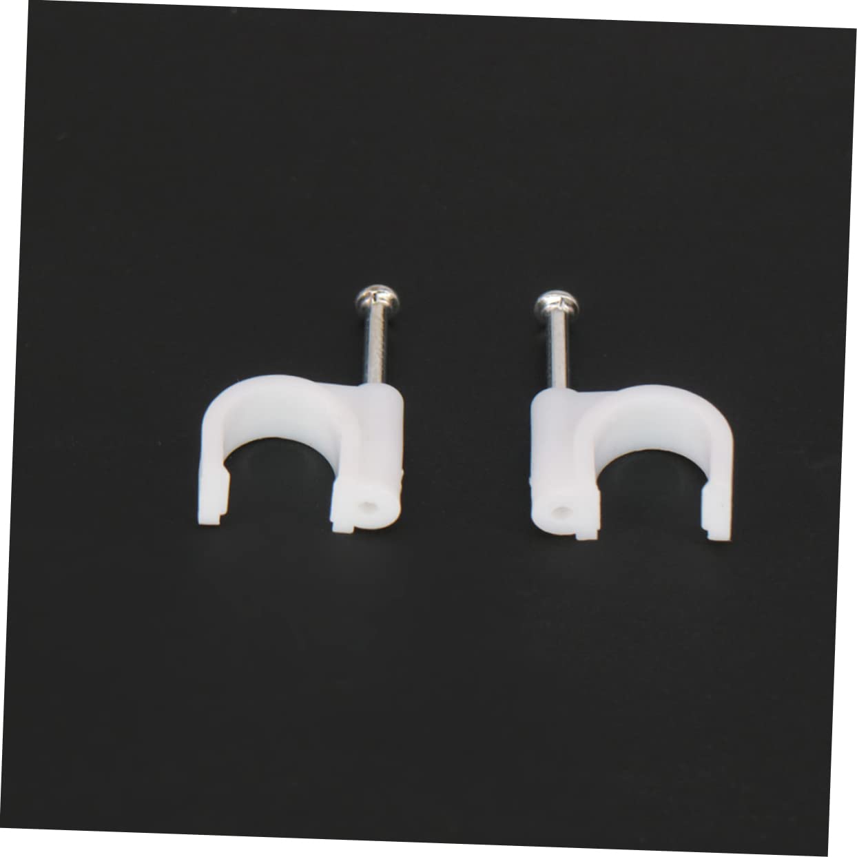 LABRIMP 200 Pcs Round Cable Clips Plastic Wire Clamps for Electrical and Ethernet Cords Cable Management Suitable for Home and Office Use 7mm Size