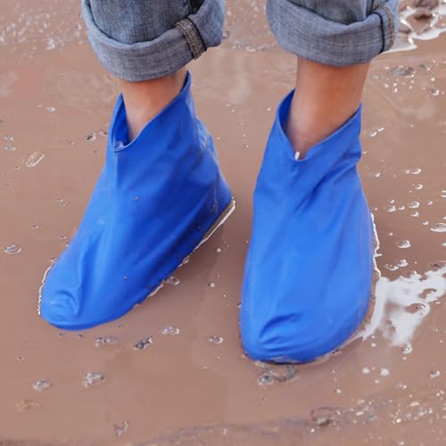Yolzhxe 4 Paia Copri Scarpe Per Pioggia, Copriscarpe Impermeabili In Silicone Antiscivolo, RéUtilisables Copri Scarpe Impermeabili Pioggia, Per Pioggi Neve O Fango Pour Hommes, Femmes, M - 5