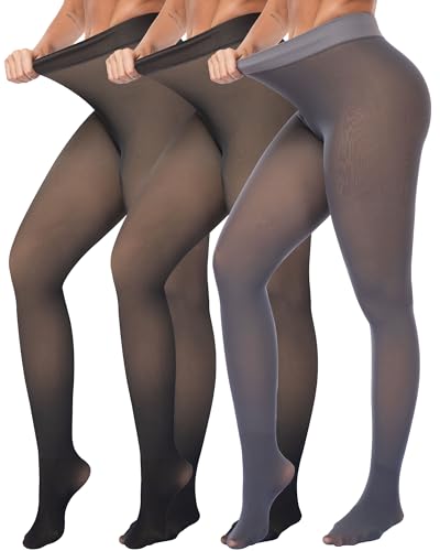 Image of ATHVOTAR Fleece Lined Winter Tights Women - Thermal Warm Opaque Pantyhose Thick Sheer Leggings